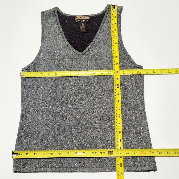 Vintage Finity Naturals Sparkly Silver Metallic Dressy Top - Picture 8 of 8